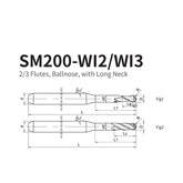 G-SM200-WI2/WI3  2/3 Flutes, Ballnose, with Long Neck Special equipment:Wieland - Big-tools Industrial Supply Tools for Metal Cutting